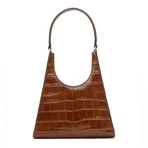 STAUD TAN CROC REY BAG